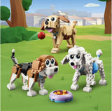LEGO Creator 31137 Set simpatico cane 3 in 1 con personaggi di animali bassotto, carlino, barboncino e altri, giocattolo per bambini 7+, regalo per gli amanti dei cani Set di costruzione Besuche den LEGO-Store