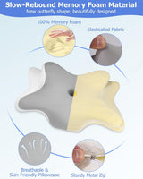 Cuscino ortopedico, Cuscino di supporto laterale, Cuscino di supporto per il collo, Cuscino per il dolore al collo, Cuscino in memory foam, Cuscino ergonomico, Per il supporto laterale della schiena e della pancia - Cuscini ortopedici cervicali a forma di farfalla Naty Shop
