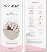 JMEOWIO Lamina per unghie Glitter Gel Lamina per unghie Adesivo per unghie autoadesivo Indurimento UV Decorazione per unghie Accessori di design