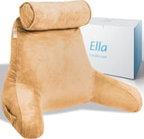 Ella Cuscino da Lettura per Letto e Divano con Rullo per Collo Rimovibile - Cuscino per la Schiena per Letto - Cuscino da Lettura in Memory Foam con Braccioli, Ideale per Leggere, Guardare la TV, Rilassarsi o come Supporto per la Schiena - Grigio