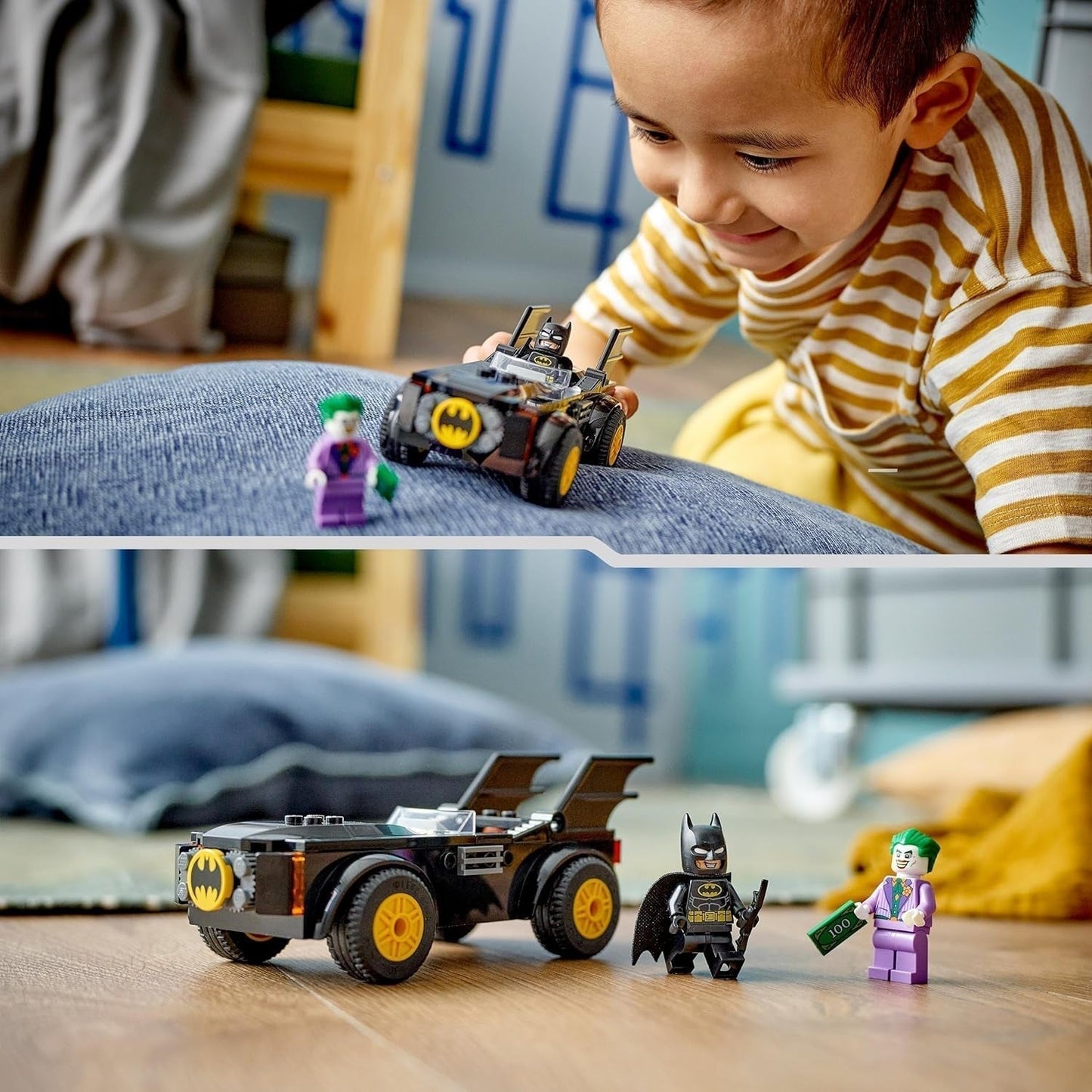 LEGO 76264 DC Inseguimento sulla Batmobile: Batman vs. Set macchinina Joker, Set iniziale supereroe con 2 minifigure, Giocattolo per bambini in età prescolare, ragazzi e ragazze dai 4 anni in su, Set da costruzione veloce da montare Besuche den LEGO-Store