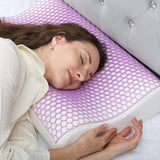 HOMCOM Cuscino per Collo in Memory Foam Cuscino per Collo con Fodera Rimovibile Cuscino per Collo ergonomico 2S Responsivo a 2 Altezze per Diverse Posizioni del Sonno 60x40 cm Bianco Crema