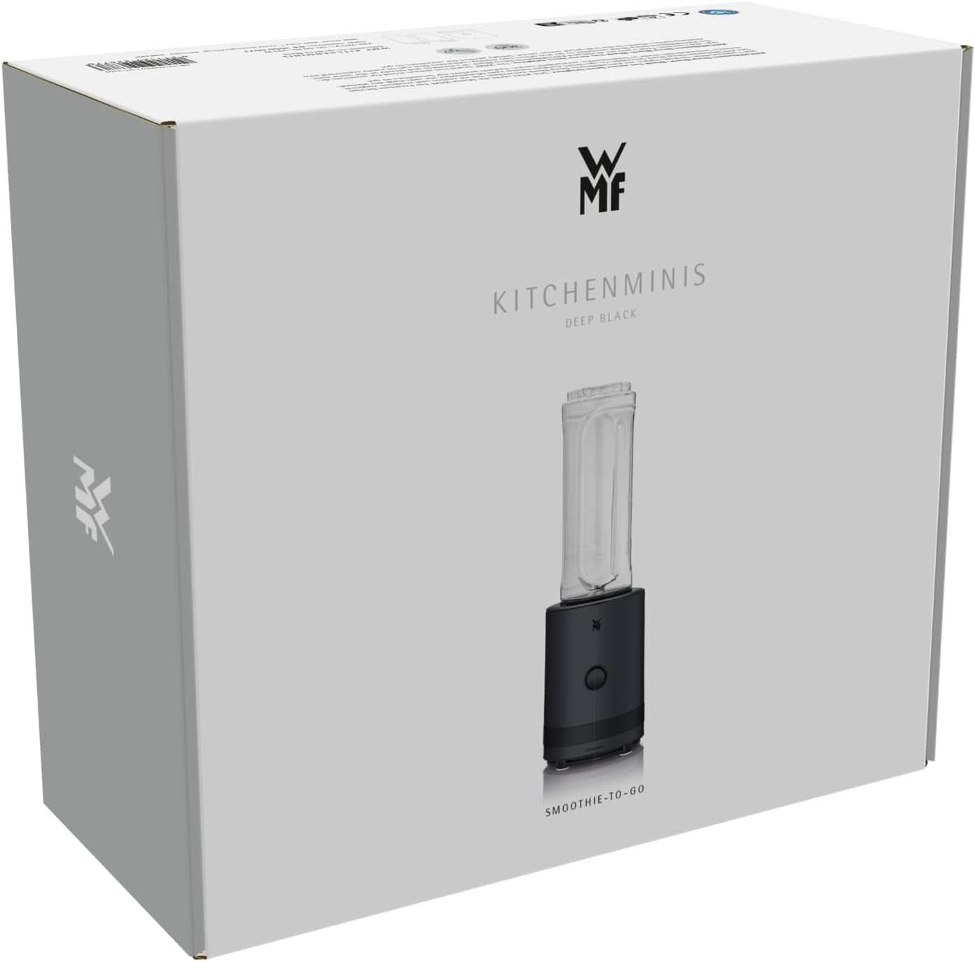 WMF Küchenminis Smoothie-To-Go, Mini Robot da cucina con Zwei Mix-/Trinkbehältern 0,6 L, Mixer Hochleistungsmixer 300 W, Edelstahl Matt, Schwarz Kitchen Naty Shop