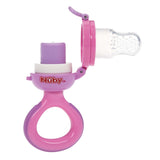Nuby Mangiatoia per Frutta in Silicone Nibbler - Mangiatoia per Frutta per Neonati 6 Mesi e Bambini Piccoli - Anello da dentizione per Frutta, Verdura e Puree - Senza BPA - Rosa - 6+ Mesi