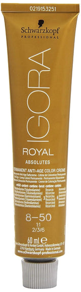 Tintura per capelli Igora Royal Absolute Age Blend, 7-560 Biondo medio dorato cioccolato, 60 ml Naty Shop Tintura per capelli 8-50 Biondo chiaro dorato naturale 60 ml (1 confezione)