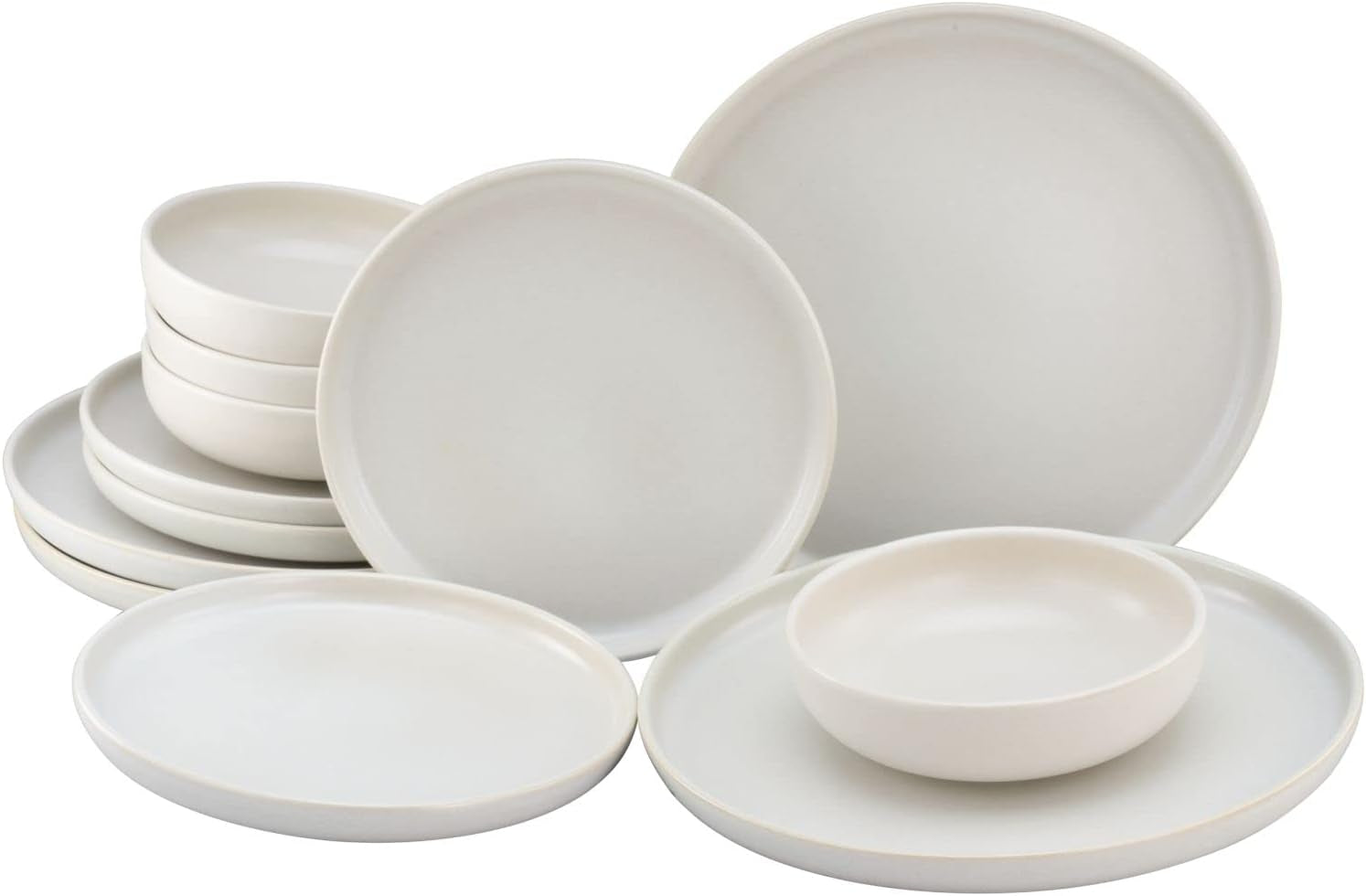 CreaTable, 33065, set di stoviglie da 12 pezzi serie Uno giallo-bianco, set di piatti in porcellana, lavabile in lavastoviglie e adatto al microonde, prodotto in Portogallo