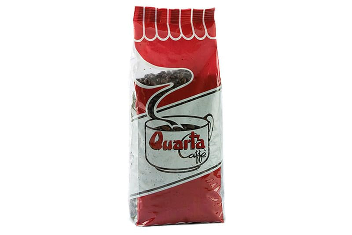 Quarta Caffè Sorte Rossa in grani - Caffè arabica e robusta, 250g, aroma forte ed energetico - 1 confezione da 250g. Prodotto in Puglia, Salento