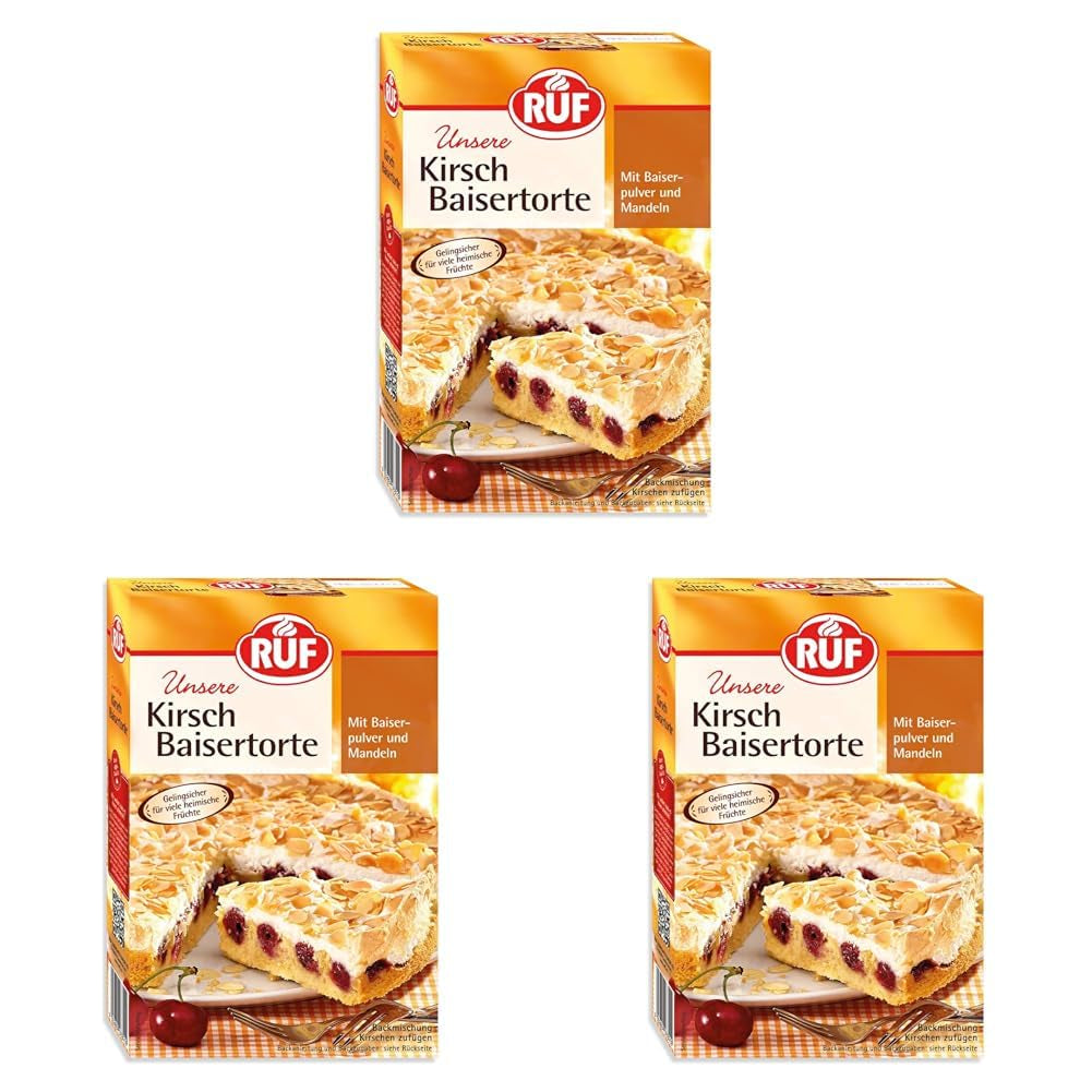 Torta Di Apfel RUF, Torta Di Apfel, Torta Di Apfel, Torta Di Apfel, Torta Di Apfel, Vegan Naty Shop Kirsch-Baiser-Torte 350 G (Packung Mit 3)