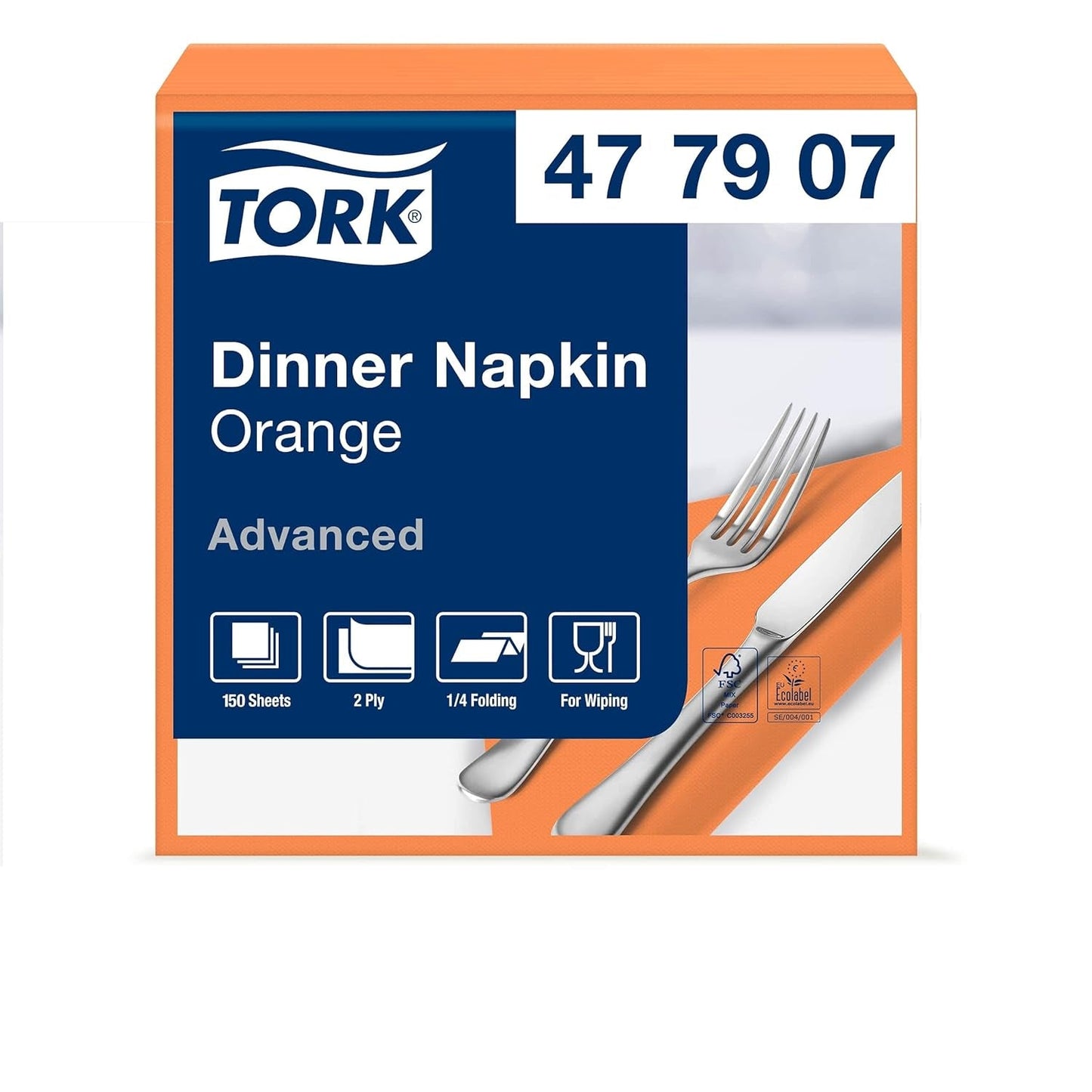 Tork Linstyle 509542 Tovaglioli da cocktail neri, piega 1/4, 1 velo, 23,8 x 23,8 cm, 1 x 100 tovaglioli