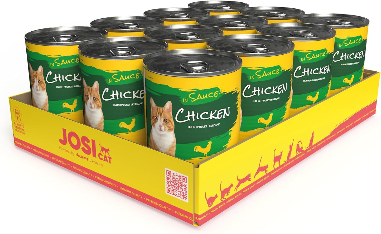JosiCat Pollo in Salsa (12 x 415 g) | Adulto | Cibo umido premium per gatti adulti | Pollo in salsa | Vitamina D3 ed E | Realizzato da JOSERA | Cibo umido per gatti | Alimento completo | Confezione da 12