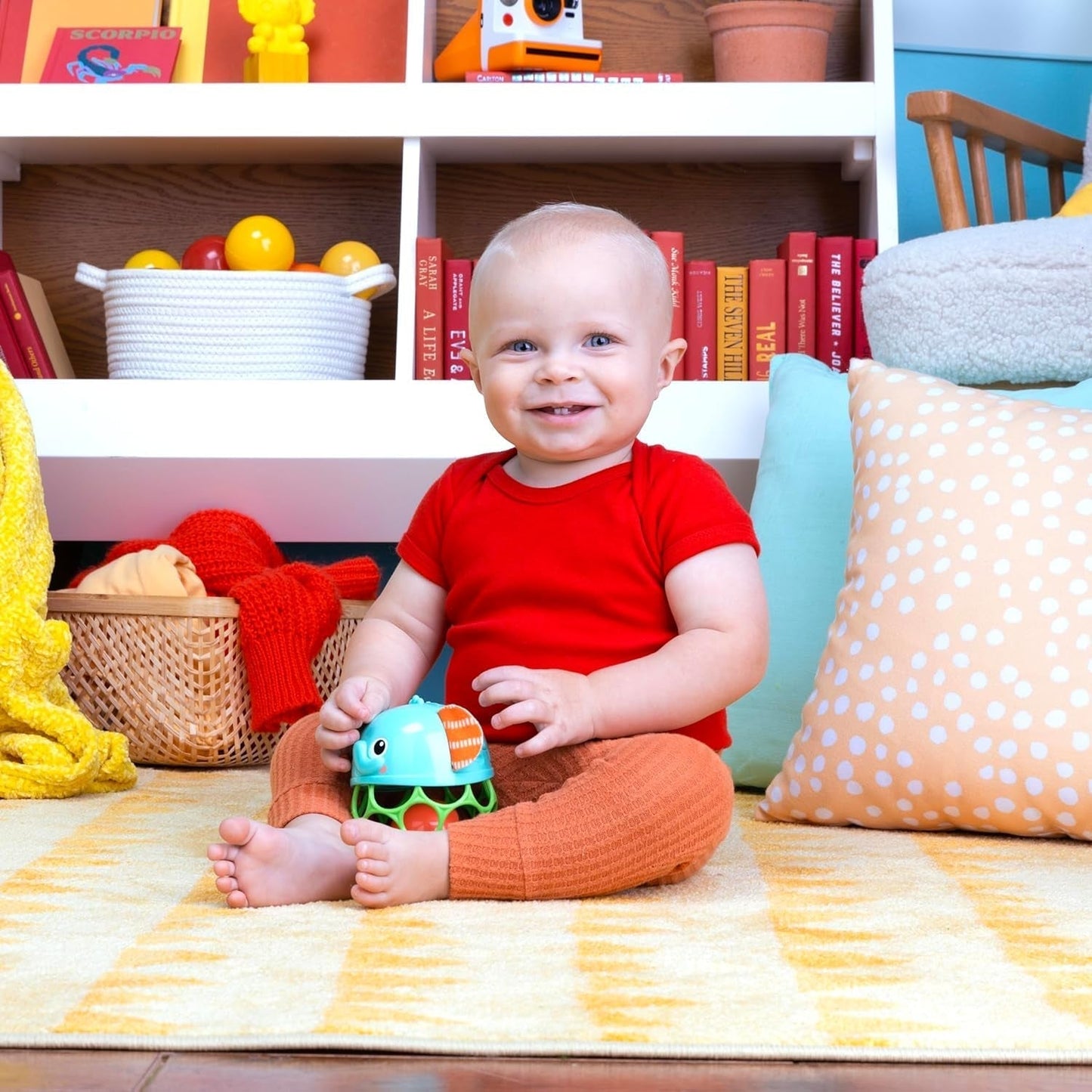 Bright Starts Giggle & Glow Campana che si illumina al buio Elefante giocattolo Oball facile da catturare Neonato+Giocattoli unisex per bambini Naty Shop