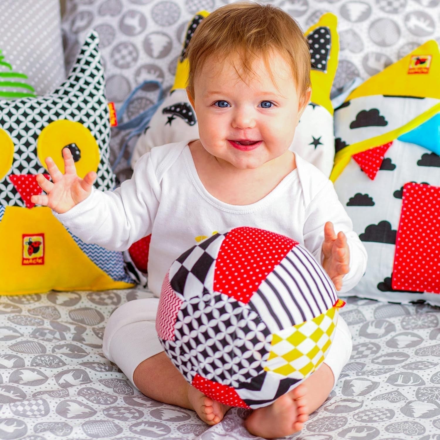 magdum 2 set gioco baby cube + palla in stoffa - gioco motricità da 1 anno - gioco per bambini 6 mesi - gioco montessori - gioco educativo 1 anno - regalo per bambini - palla per bambini - cubo per bambini - regali per bambini Giocattoli Bebe Naty Shop