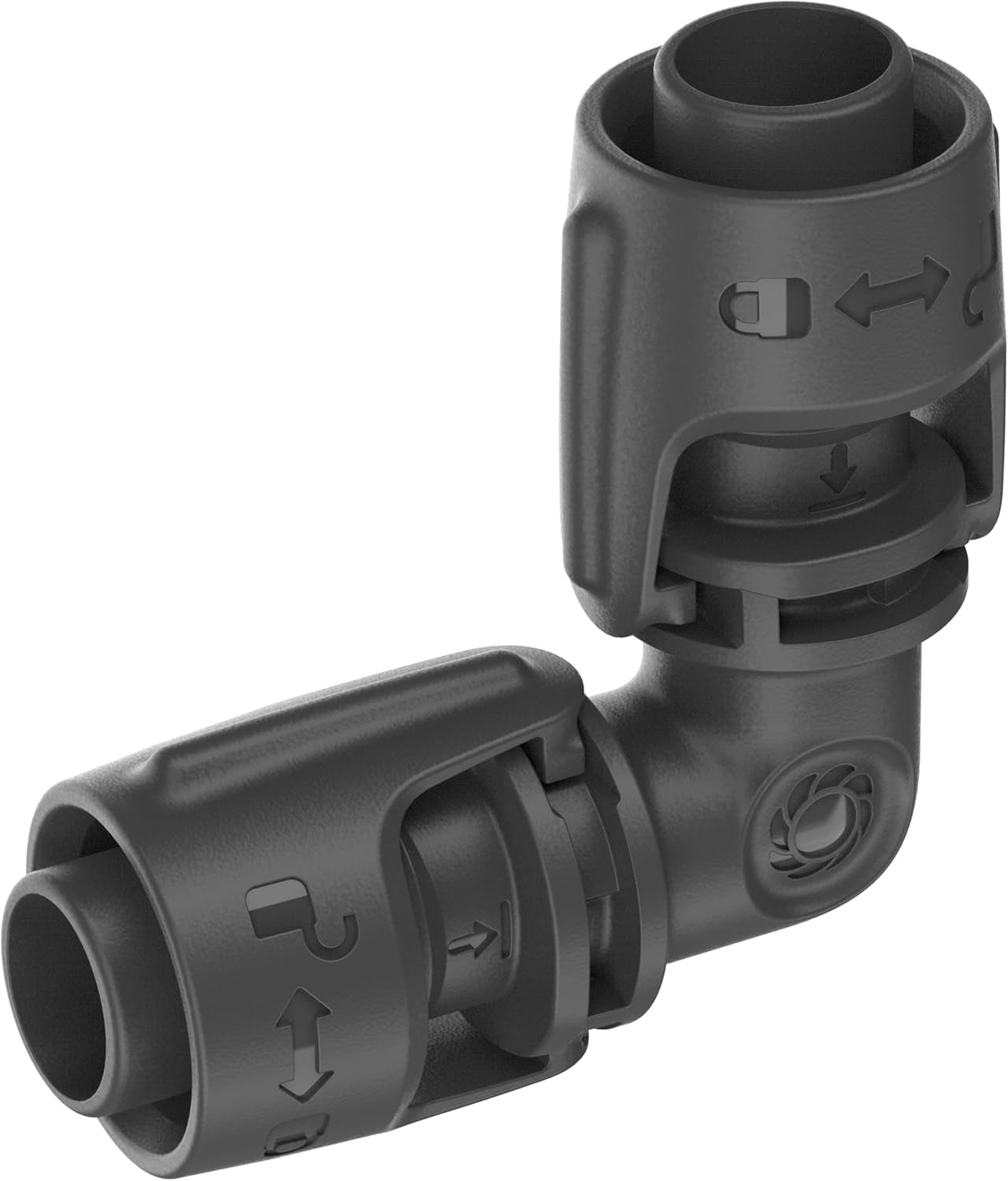 Gardena Sistema di irrigazione Micro-Drip L-Piece 13mm (1/2"): Connettore per tubo per invertire tubi di alimentazione da 13mm, montaggio senza attrezzi, riutilizzabile (13202-20)