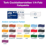 Tork Tovaglioli Cocktail bianchi, piega 1/4, 2 veli, 24 cm × 24 cm, 200 tovaglioli, 477534