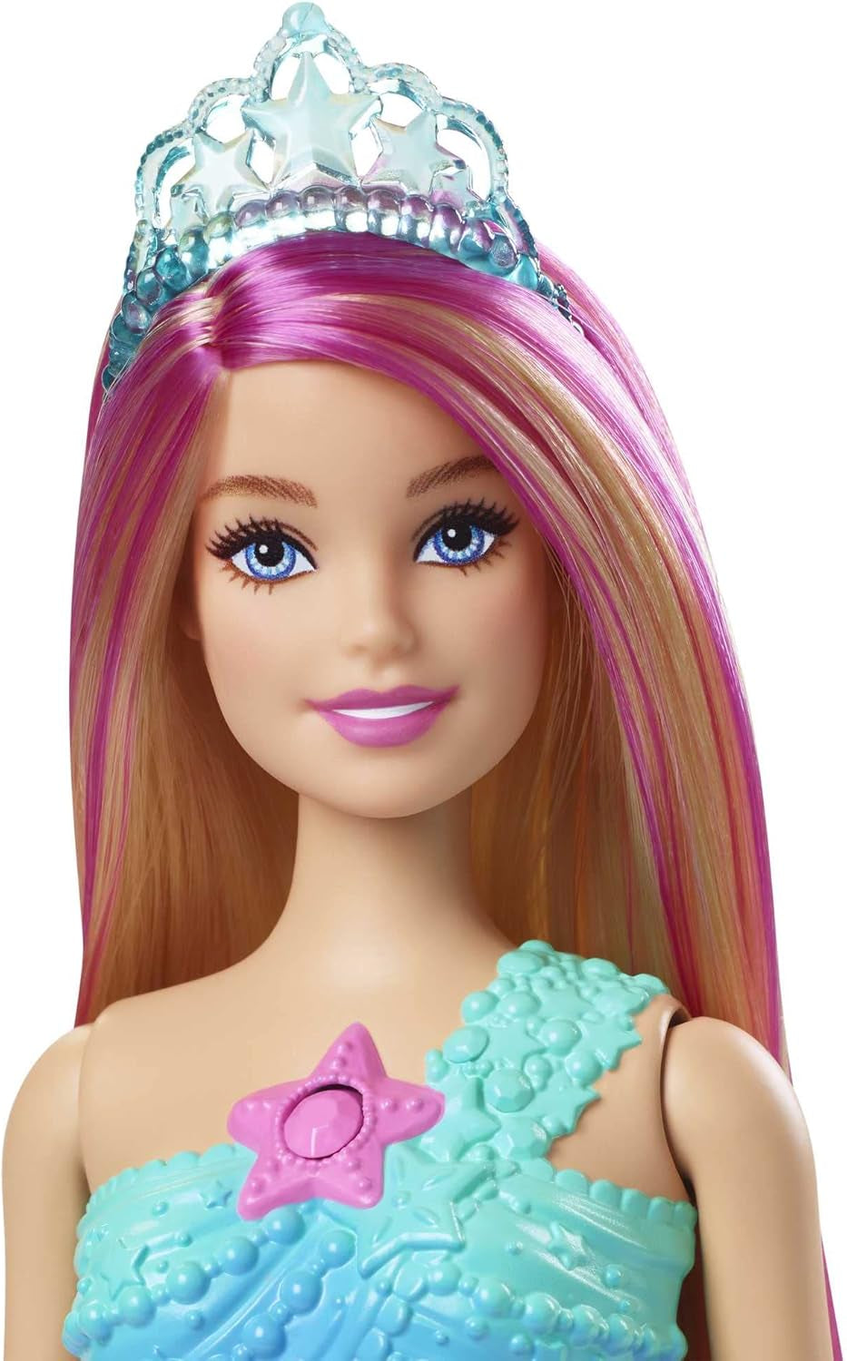 Barbie Dreamtopia Magic Light Sirena con capelli biondi, bambola Barbie con coda da sirena, adatta come regalo per bambini dai 3 anni in su, HDJ36