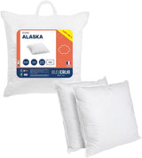 Set di 2 cuscini Câlin blu con comfort costante "Alaska", super imbottitura, busta in percalle di cotone 100%, bianco, forma quadrata 65 x 65 cm Naty Shop Cuscini standard