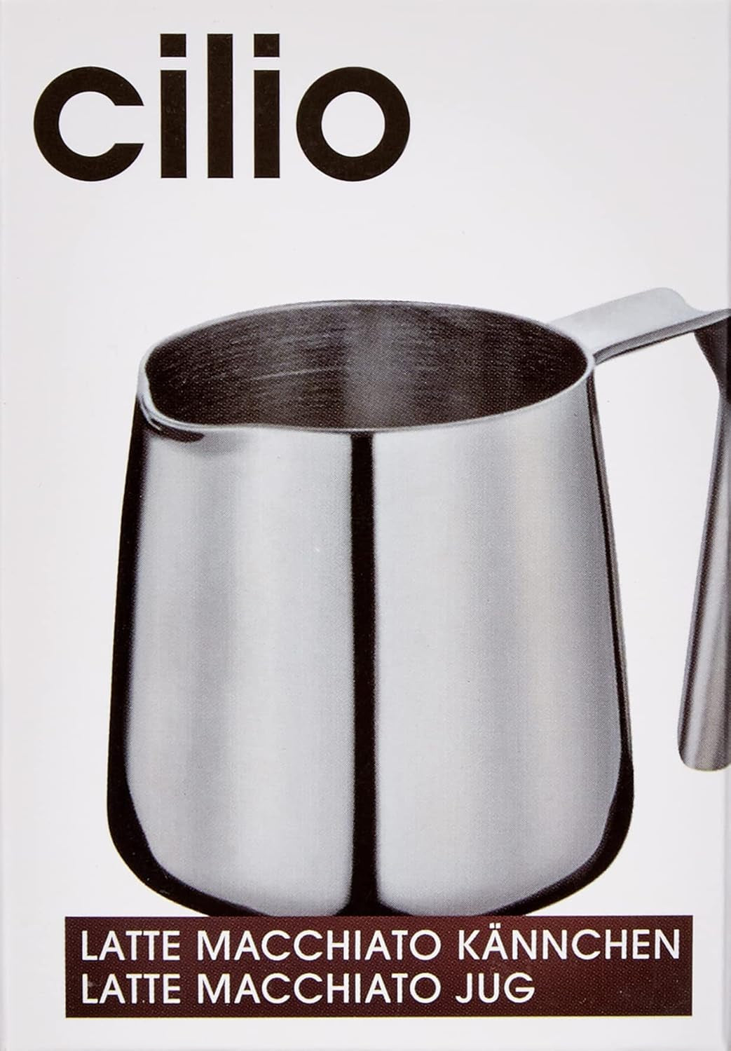 Cilio 0000201383 Caraffa Latte Macchiato, Acciaio Inossidabile, Argento, 6.4 x 7.4 x 7.6 cm