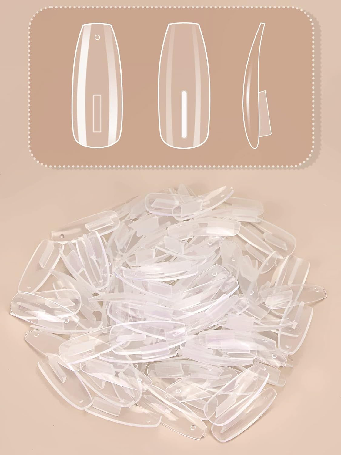 200 punte trasparenti di ricambio per unghie: punte per unghie in acrilico per esercitarsi con le mani per il design delle unghie