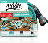 Tubo da giardino estensibile fino a 7,5 metri, 1/2" (12,5 mm), con doccetta e 8 funzioni, Idroeasy