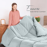 Biancheria da letto Utopia Piumino per tutte le stagioni 250 g/m² Imbottitura in morbida fibra siliconata Letto matrimoniale cucito in scatola (Letto matrimoniale XL Grigio chiaro) Naty Shop Trapunte e Trapunte