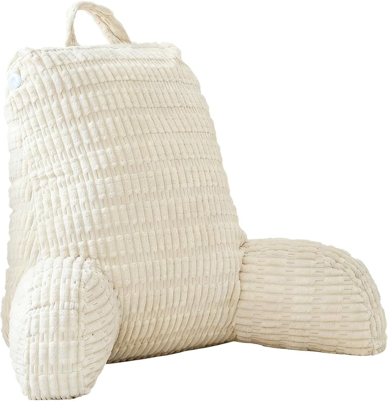 Cuscino da lettura per letto e divano, Cuscino da lettura con poggiapolsi, braccioli e supporto per la schiena, Cuscino per schienale letto per riposare, rilassarsi, leggere, lavorare sul laptop, guardare la TV (Grigio scuro)