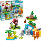 LEGO DUPLO Town Wild Animal Families Set 3 in 1, Giocattolo educativo per bambini con tartarughe, tigri, elefanti, cervi, panda, set per bambini in età prescolare di 2 anni, giocattolo costruibile con figure di animali 10446 Set da costruzione Beuche den LEGO-Store Titolo predefinito