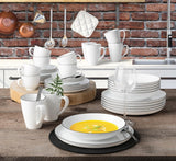 Servizio tavola Seltmann Weiden 001.737148 Lido - 6 Piatti Piani + 6 Sottopiatti - 12 Pezzi - Black Line
