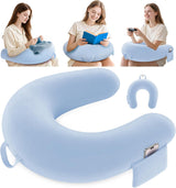 Cuscino da gioco e lettura, Cuscino da lettura per letto/divano/pavimento, Cuscino per alimentazione/Uncinetto con grande cuscino da gioco ergonomico, Cuscino da gioco per iPad/laptop - Nero