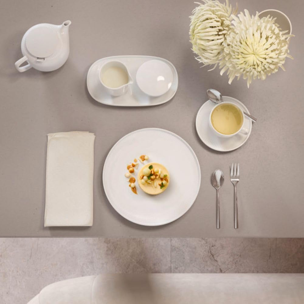 Villeroy & Boch - Tazza Latte Afina 170ml, Bianco, Lavabile in Lavastoviglie, Adatta al Microonde, Caraffa per Latte, Accessorio per caffè, Brocca in Ceramica, Piattino, Stoviglie, Porcellana Premium