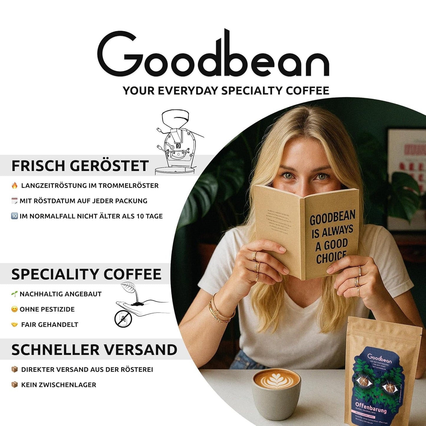 Santo | Caffè in grani 2500g - 100% Arabica dal Brasile | per espresso, cappuccino o caffè filtrato forte | Omni Arrosto | Caffè classico: l'introduzione perfetta al caffè speciale