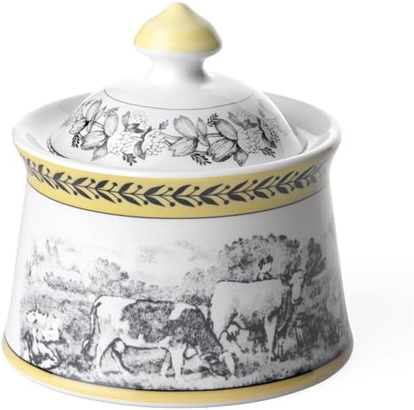 Villeroy & Boch – Audun Ferme Zuckerdose 300 Ml Bianco/Bunt, Spülmaschinenfest, Mikrowellensicher, Dose, Frischhaltedose, Vorratsdose, Box, Süßigkeiten Austellungen, Pralinenbox, Premium Porzellan