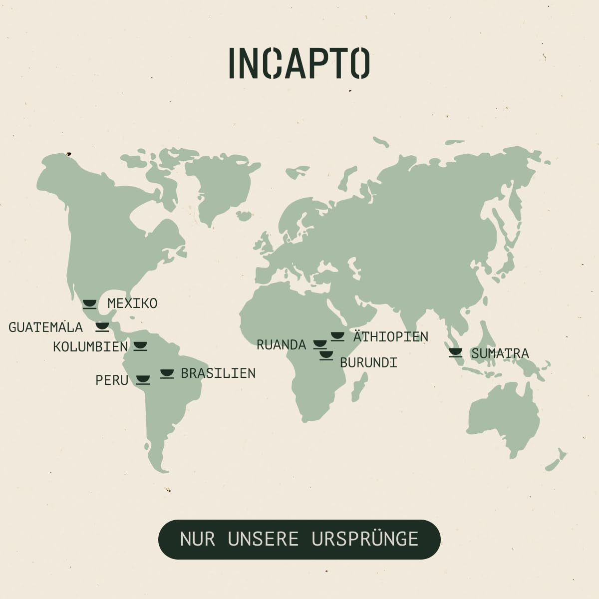 Selezione di caffè in grani Incapto nel mondo | Selezione di 10 origini da tutto il mondo | Caffè speciale | 100% Arabica | Ideale come set regalo per il caffè | Per gli amanti del caffè | 10 confezioni da 100 g