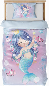 Biancheria letto per bambini varie misure e vari personaggi animati Biancheria letto - bambini Naty Shop Sirena (modello 1) 100X135Cm+40X60Cm