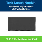 Tork 477851 Tovaglioli pranzo neri piega 1/8 / Tovaglioli di carta prepiegati a 2 veli per snack o piccoli pasti / Qualità avanzata / Tovaglioli 10 X 200 (2000) / 32,6 X 33 cm (L X P)