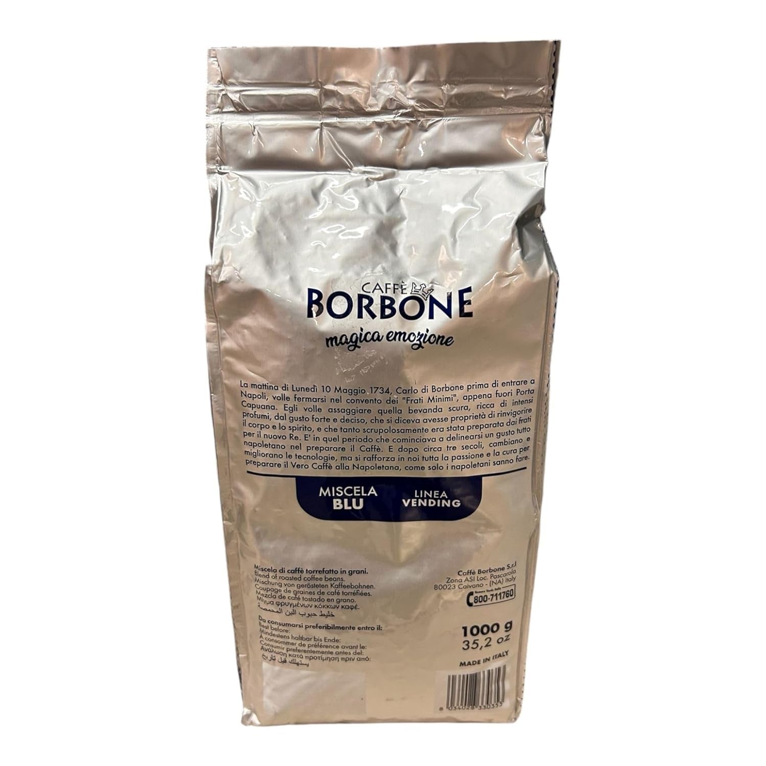 Caffè in grani Miscela BLU Borbone VENDING 1 kg x 12