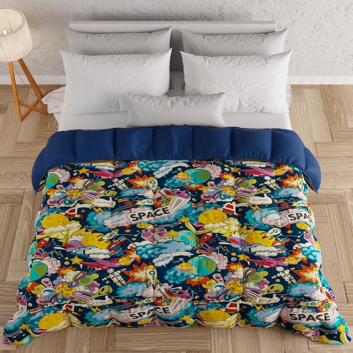 PETTI Artigiani Italiani - Trapunta invernale, Trapunta invernale, Trapunta semplice, Double face, Stampa monocolore e digitale, Microfibra anallergica 100%, Trapunte e trapunte Made in Italy Naty Shop