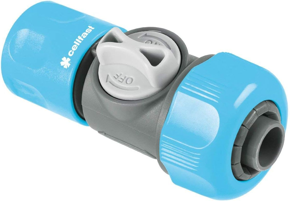 Attacco rapido Cellfast con valvola CellPRO 3/4", facile da regolare, design ergonomico, plastica PC/ABS, alta qualità, 52-331, blu