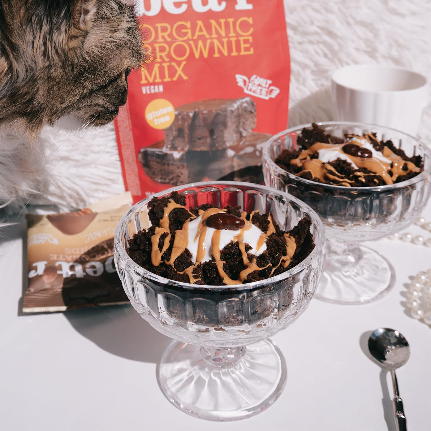 Bettr Organic Brownie Mix - Brownies bio, vegani e senza glutine con formaggio kakaogeschmack - 400 G - 15 Porzioni Naty Shop