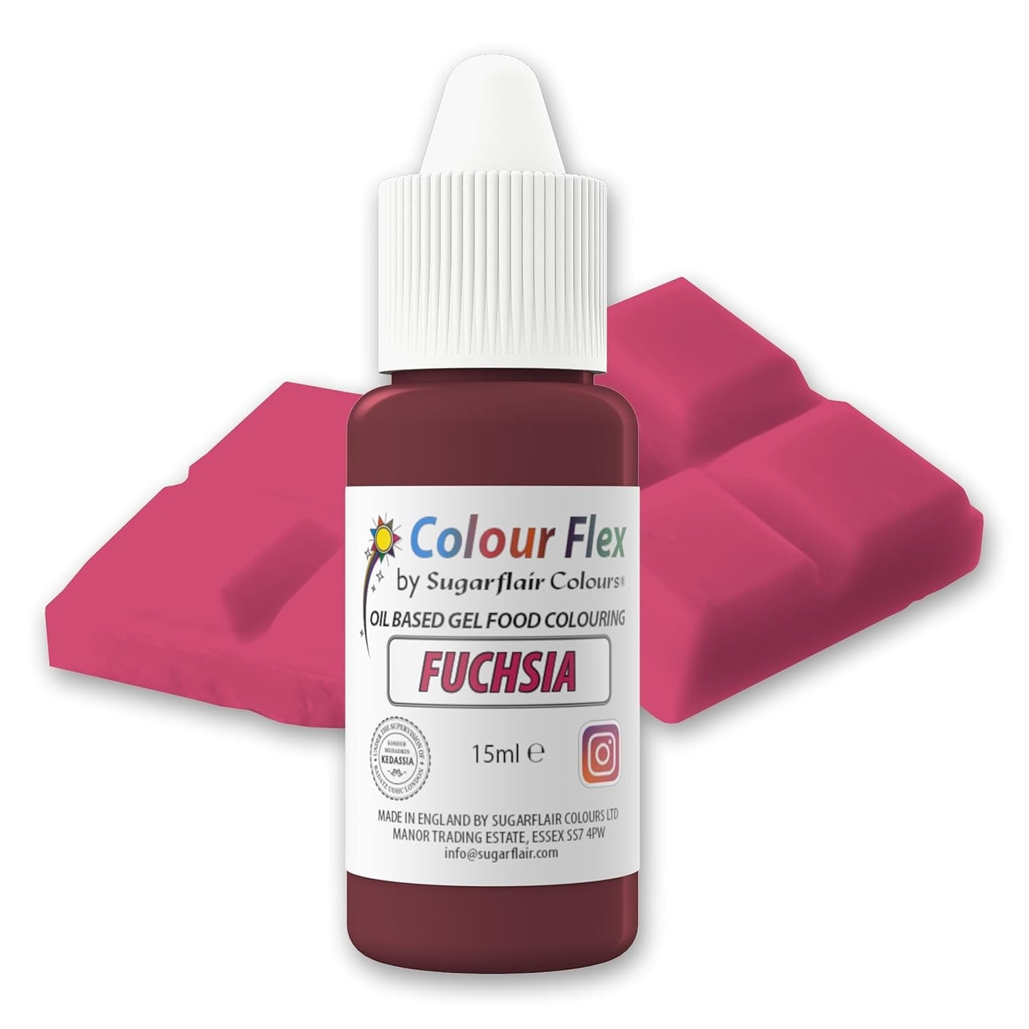 Sugarflair Colourflex Fucsia Colorante alimentare a base di olio, colorante alimentare liquido altamente concentrato, colorante alimentare per crema al burro, cioccolato, pasta, fondente, glassa e altro - 15 ml