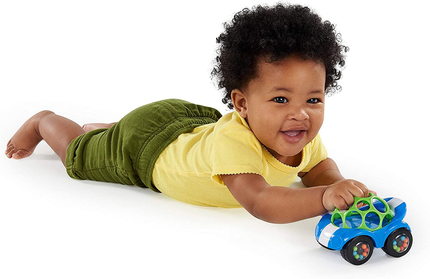 Bright Starts Oball Sonaglio Macchinina Giocattolo per attività motoria per neonati e bambini piccoli a partire da 3 mesi 1 pezzo Colore casuale Blu o Rosso Giocattoli per bambini Naty Shop