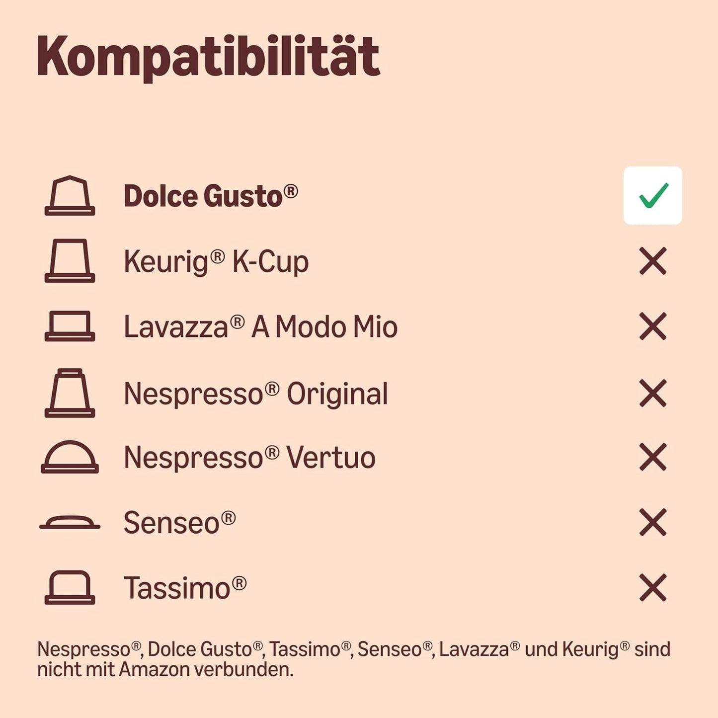 by Amazon Cafe au Lait Dolce Gusto compatibile Kaffeekapseln, 48 Kapseln (3 Packungen mit je 16 Stück)