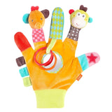 Fehn Burattino da Mano Coccodrillo - Peluche con Sonaglio, Carta frusciante, Massaggiagengive e Cigolio - Burattino da Mano per Neonati - Giocattolo Scoppiettante per Neonati e Bambini dai 6 Mesi in su Naty Shop Safari