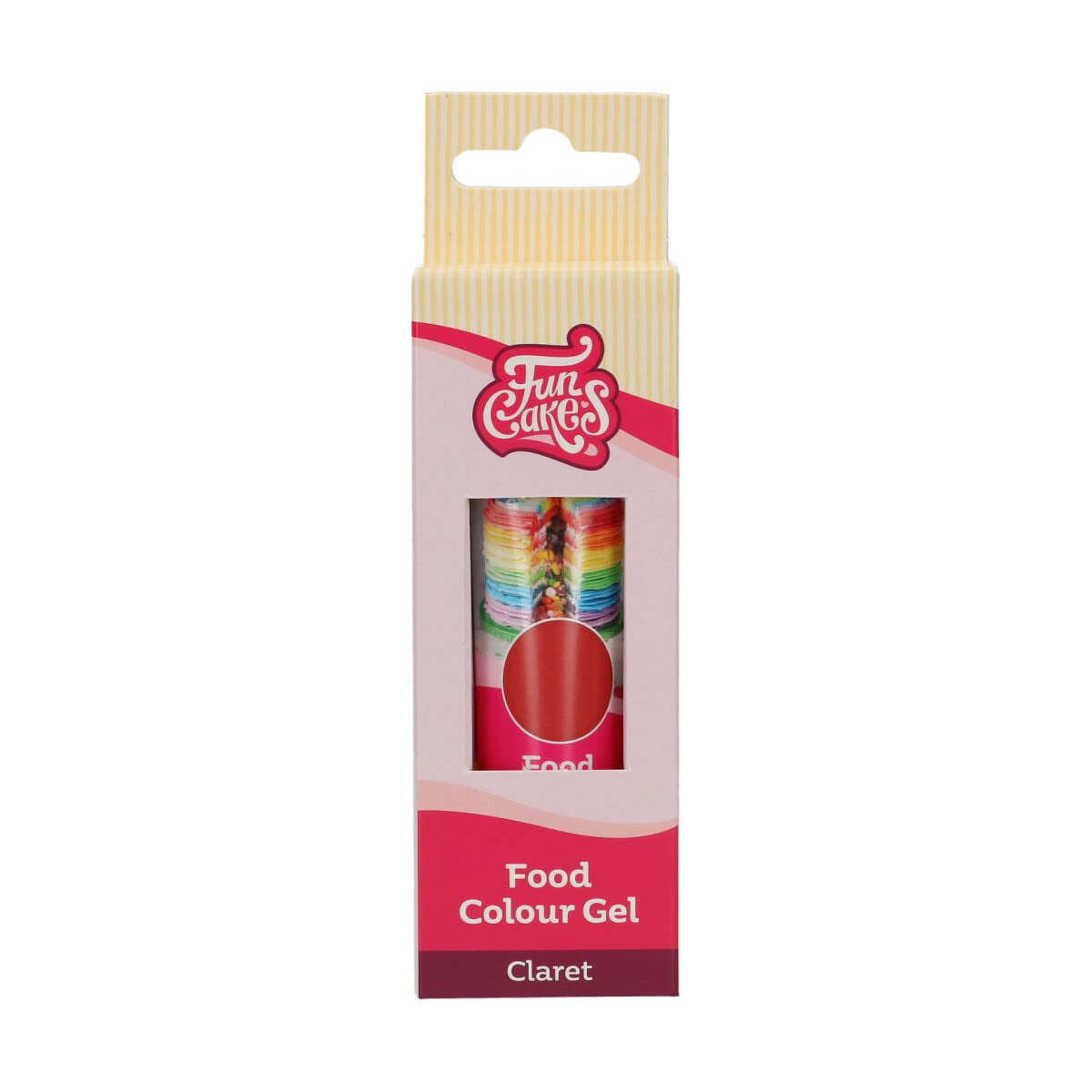 Funcakes Food Color Gel Claret: colorante alimentare altamente concentrato per impasti, panna, fondente e marzapane. Dosaggio facile. Una sola goccia per creare colori vivaci. Halal. 30 g.