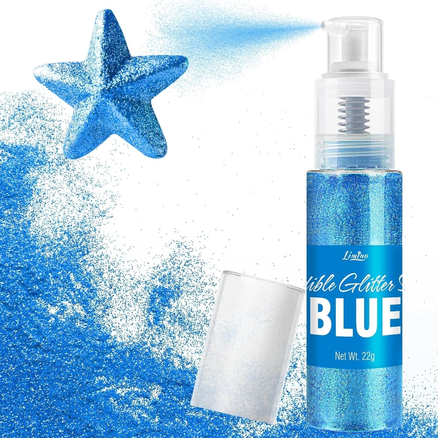 Glitter commestibili, spray, vari colori, 22 grammi Naty Shop Blu