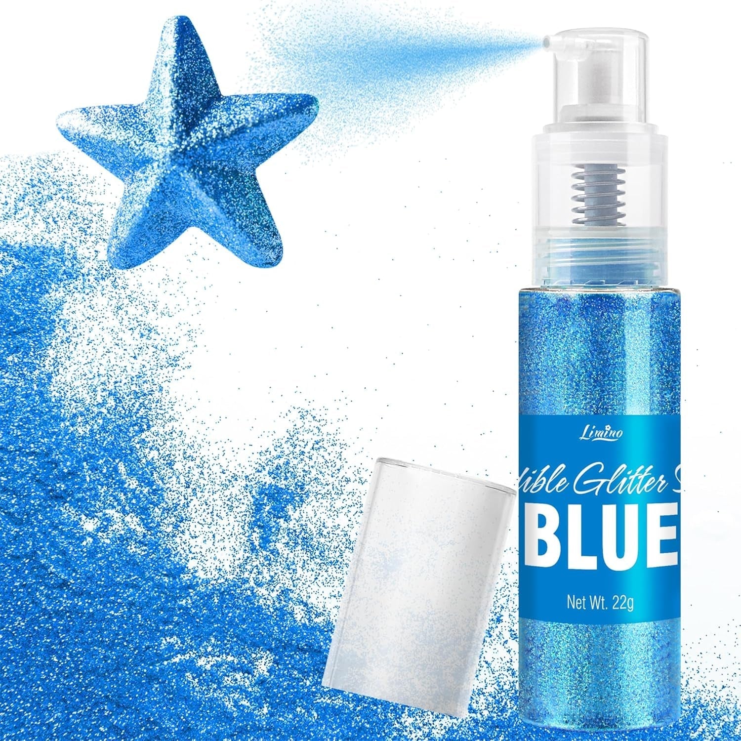 Spray commestibile glitter - Glitter commestibili 22G, polvere glitter commestibile per bevande, decorazioni per torte, macarons - Polvere glitter colorante alimentare, glitter commestibile per cocktail, muffin (Rosa)