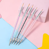 5 pezzi Set di pinsel per nail art Strumento per punteggiare Pinsel per nail art Nageldesign Penna per punteggiatura a doppia estremità Strass Acrilico professionale Feinmalerei Nail Art Design