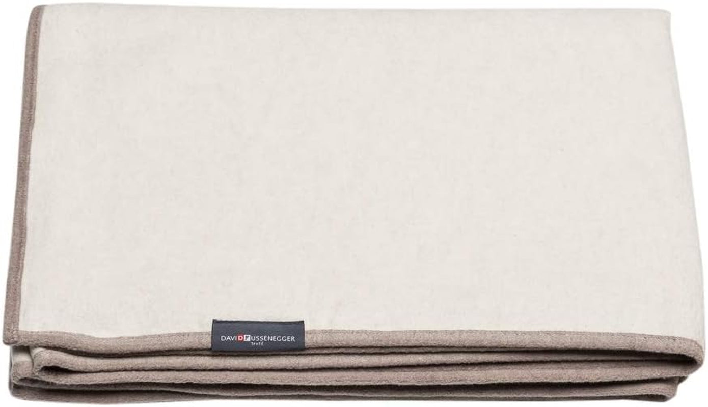 David Fussenegger Coperta in cotone 150X200 cm Coperta con motivo a sfumature di colore Soffici letti e coperte David Fussenegger Bianco grezzo / Fango 135X200 cm