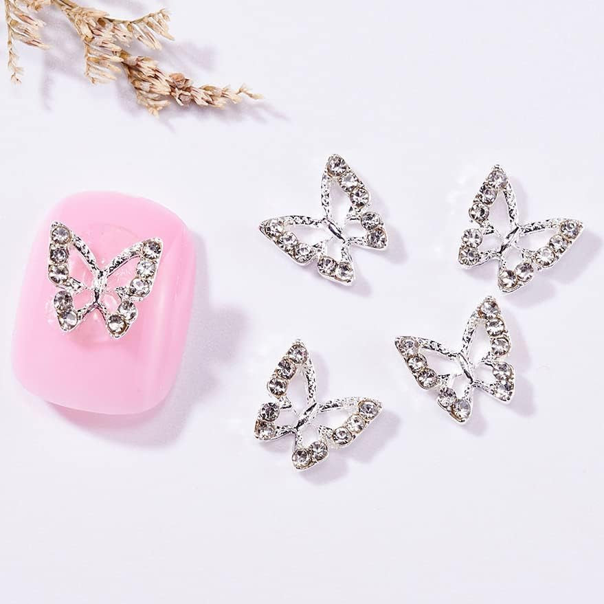 10 Pezzi Lega Farfalla Ciondoli per Unghie Metallo Pietre Ciondolo per Nail Art per Diamanti Unghie Gemme Gioielli per Unghie Decorazioni artistiche Creazione di Gioielli per Unghie