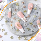 80 pz ciondoli per unghie farfalla 3D farfalla in lega oro argento glitter decorazioni per unghie accessori per gioielli per unghie manicure fai da te per le donne
