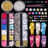 GZMAYUEN 920 pezzi perle per unghie con retro piatto oro argento per unghie, perle per unghie beige bianco Halbrunde, piccole perle con retro piatto Halbrunde per decorazioni per nail art fai da te